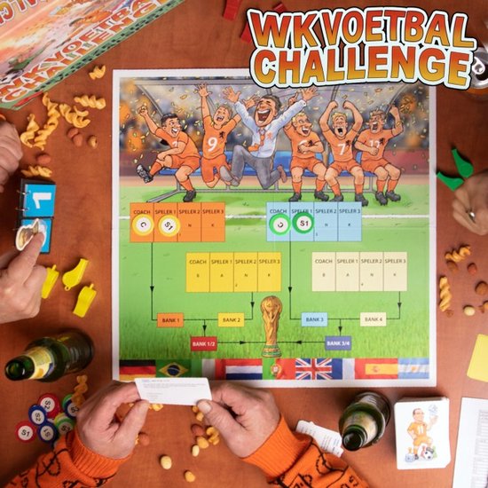 Thumbnail van een extra afbeelding van het spel WK Voetbal Bordspel challenge Gezelschapsspel - WK Oranje Belgie rode duivels Holland voetbal