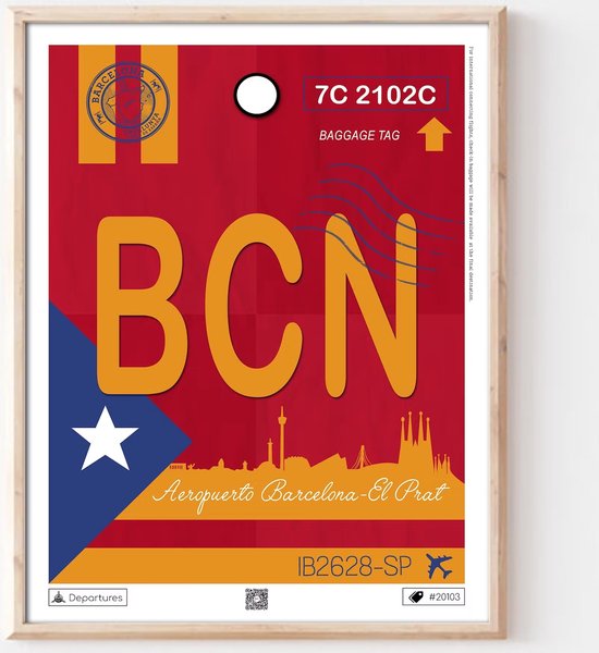 Hersey® - Barcelona - Bestemming Poster - 30x40cm - Decoratie - High-end creatiepapier - Mat