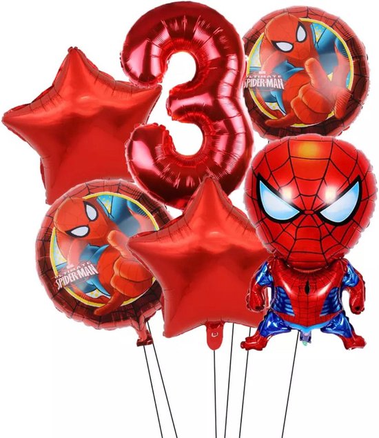 Spiderman Opblaasbare folie Ballonnen Helium Verjaardagsfeestje Decoraties 1 set 32inch Nummer 3
