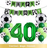 Voetbal Ballonnen - Cijfer Ballon 40 Jaar - Snoes - Megapakket - set van 24 Sport Voetbalfan Voetbal Jongen/Meisje - Sportieve - Voetbal Vrouwen Mannen - Kinderfeestje - Verjaardag - Helium Ballon nummer 40