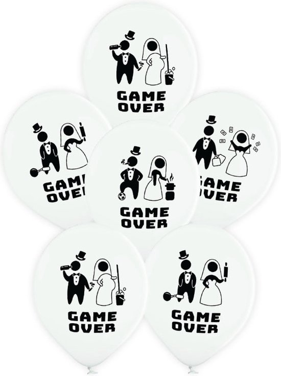 6 x ballon huwelijk "game over''