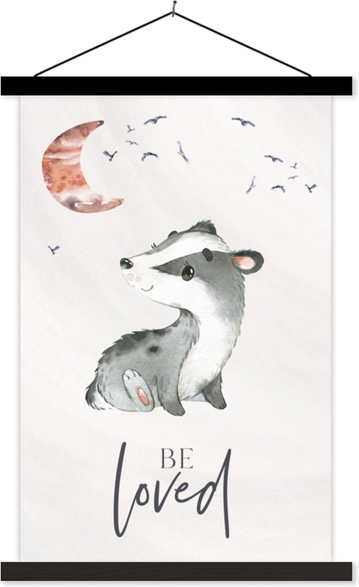 Decoratie kinderkamers - Schoolplaat kinderen - Quotes - Be loved - Spreuken - Kind - Jongens - Meisjes - Waterverf - Muurdecoratie kinderkamer = 120x180 cm