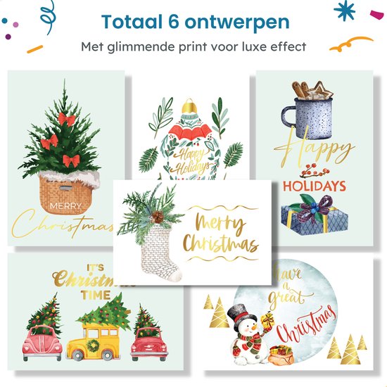 Carte de voeux avec enveloppe - lot de 3 cartes joyeux noël bonne