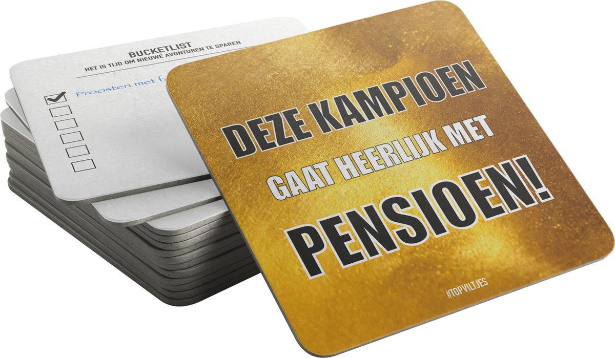 TopViltjes - Bierviltjes Pensioen - Bucketlist - Pensioen (20 viltjes)
