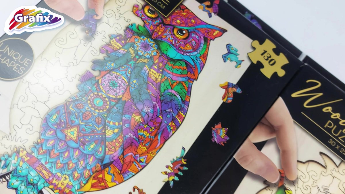 Puzzle en Bois 200 pièces Chouette Bleue Owl 37x28cm TA004 Puzzle Paradise Rowood