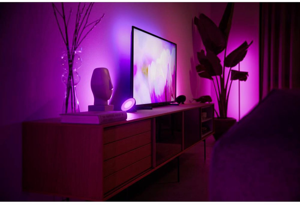 zij is rotatie Interessant Philips Hue Bloom Tafellamp - White and Color Ambiance - Gëintegreerd LED -  Zwart -... | bol.com
