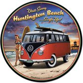 Volkswagen VW Huntington Beach Surfs Up Metalen Bord 36 cm