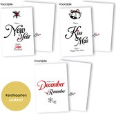LMWK004 - Cartes de Noël Set 12 Pièces - Cartes de Noël - Joyeux Noël - Noël - Cartes de vœux - Carte de Noël avec Enveloppe