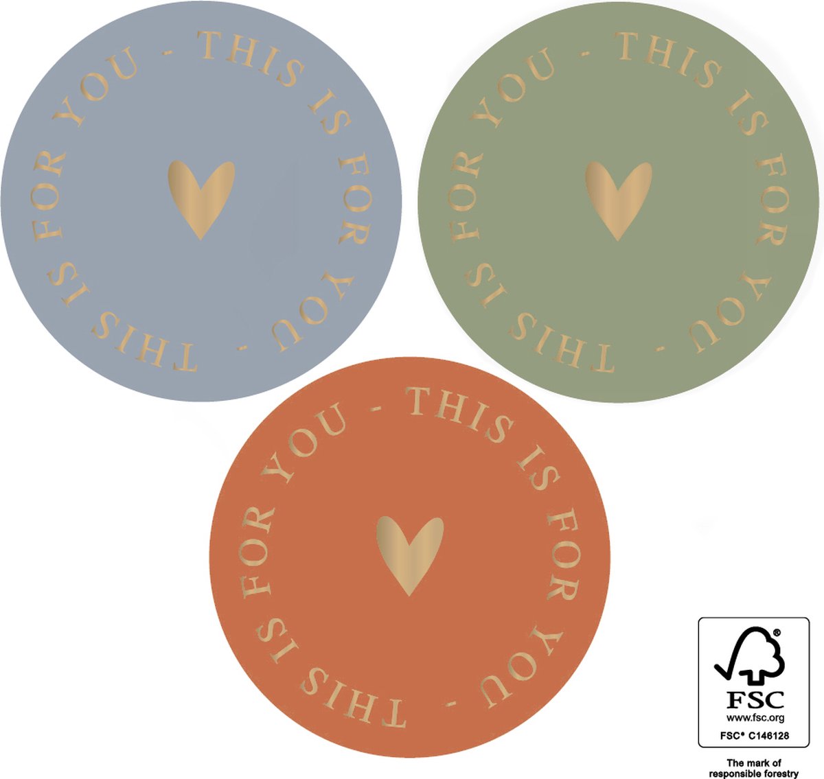 Multi stickerset - This is for you - Gold faded - Cadeaustickers -  Geboorte - Sluitzegel - Huwelijk - Feest - Inpakken - House of products - Lovecrafted - 24 stuks