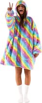 Noony Neon oversized hoodie deken - Plaids met mouwen - Fleece deken met mouwen - Ultrazachte binnenkant - Hoodie blanket - Snuggie - One size fits all