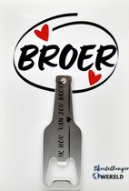 ik hou van jou broer flesopener sleutelhanger - familie - favoriet broer - brother - leuk cadeau voor je broer - 6 x 9 CM