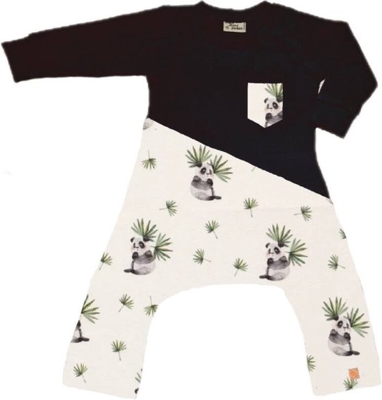 Spreid/ Pavlik/ Gips onesie zwart met panda