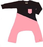 Spreid/ Pavlik/ Gips onesie zwart met roze