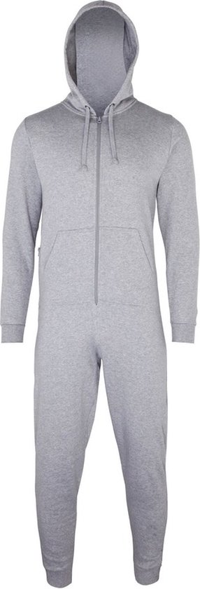 Warme onesie/jumpsuit lichtgrijs voor heren - huispakken volwassenen XXL  (46 - 58) | bol.com