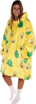 Noony Avocado oversized hoodie deken - Fleece deken met mouwen - Ultrazachte binnenkant - Snuggie - One size fits all - Energie besparen