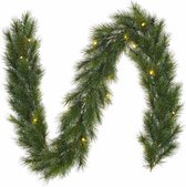 2x morceaux de guirlandes de pin vert avec lumière 25 x 180 cm - Guirlandes de Noël