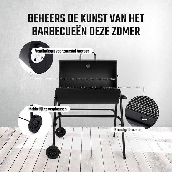XL Houtskool Barbecue - BBQ - Verrijdbaar - Cilindervorm - Buitenkeuken — afbeelding 2