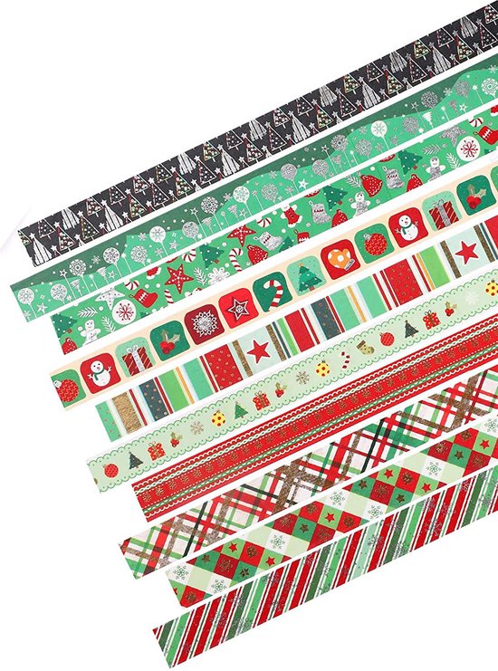 12 Stuks Kerst Washi Tape Set Rollen Zelfklevende Decoratie Folie