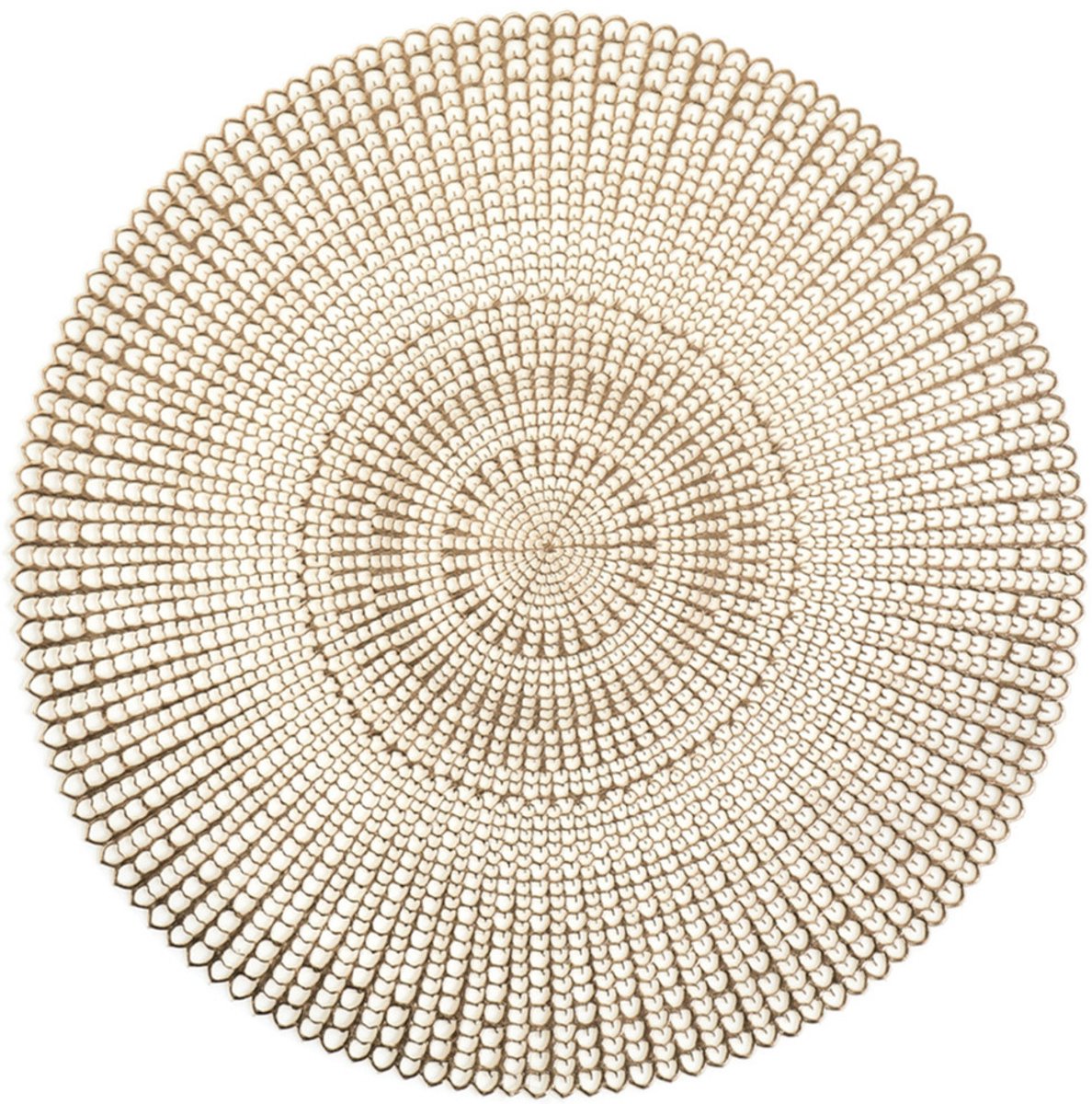 Zeller Placemat - 10x - rond - goudkleurig - met geponste gaatjes - Dia 41 cm