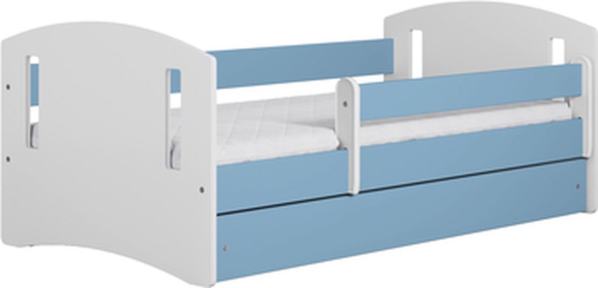 Bed classic 2 blauw zonder lade met matras 180/80