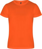 Fluor Oranje kinder unisex sportshirt korte mouwen Camimera merk Roly 12 jaar 146-152