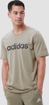 Adidas Essentials Embroidered Linear Logo Shirt Groen Heren - Maat XL