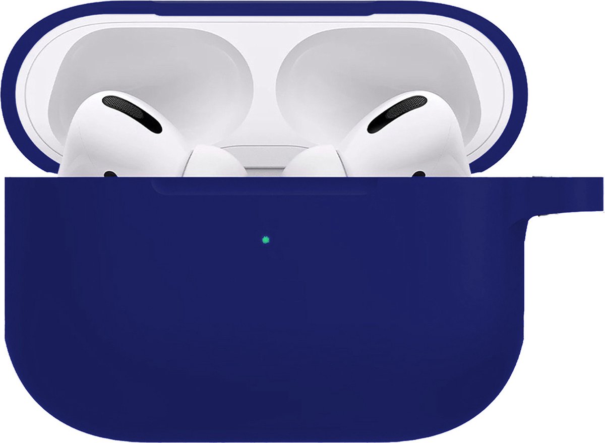 Hoesje Geschikt voor Airpods Pro Hoesje Siliconen Case Hoes - Hoesje Geschikt voor Apple Airpods Pro Case - Grijsblauw