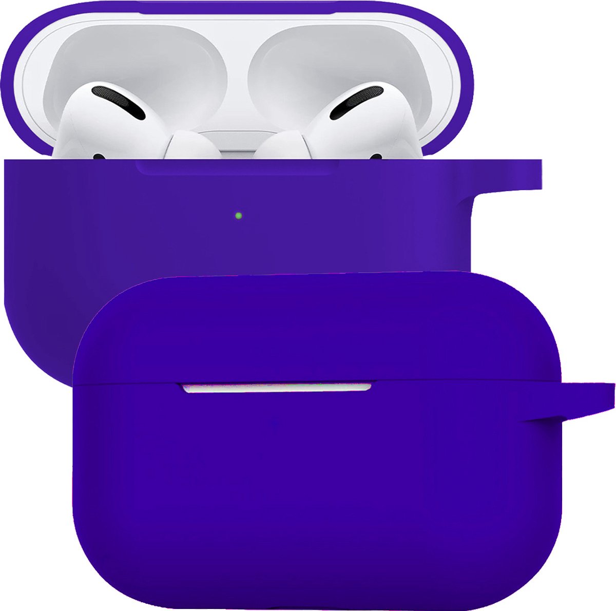 Case Geschikt voor Airpods Pro Hoesje Siliconen Hoes Cover - Hoes Geschikt voor Apple Airpods Pro Case Siliconen - Donkerblauw