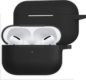 Hoesje Geschikt voor Airpods Pro Hoesje Siliconen Case - Hoes Geschikt voor Apple Airpods Pro Case Hoesje - Zwart