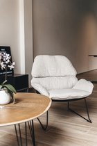 Loungie - Chaise longue - blanc - polypropylène - dossier incurvé - pieds noirs - aluminium