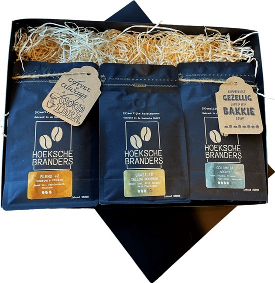 Vers gebrande koffiebonen cadeaupakket Hoeksche Branders Specialty koffiebranderij bol