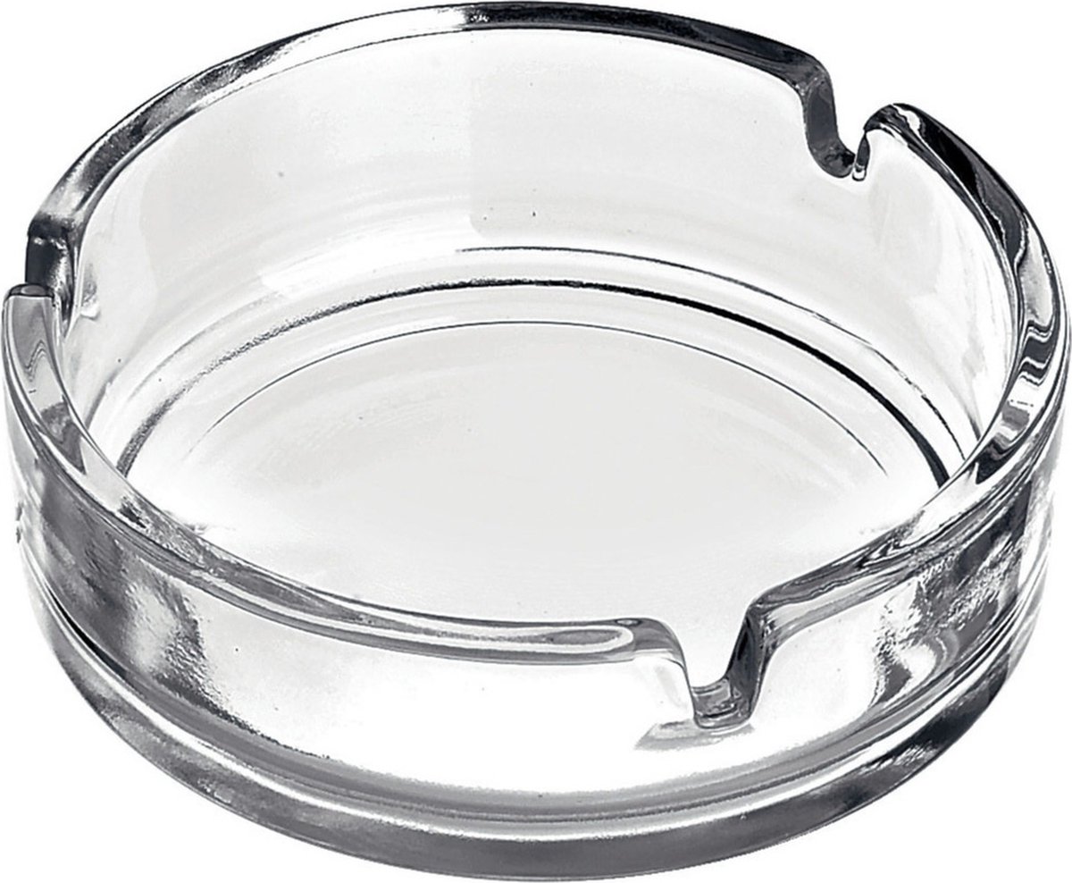Goedkoopste Asbak 11 x 3 cm transparant glas - binnen en buiten gebruik