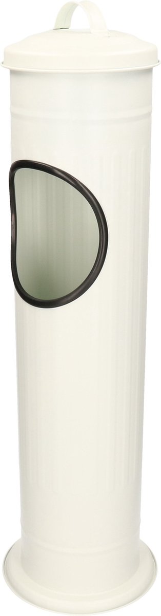 Staande asbak met afvalbakje - en deksel - wit - 17 x 60 cm - voor buiten