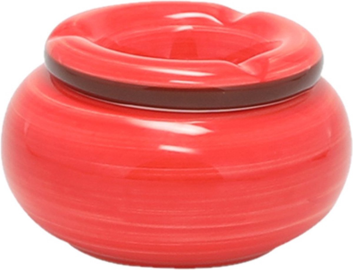 Goedkoopste Dolomite keramiek storm asbak rood 13,5 x 7 cm