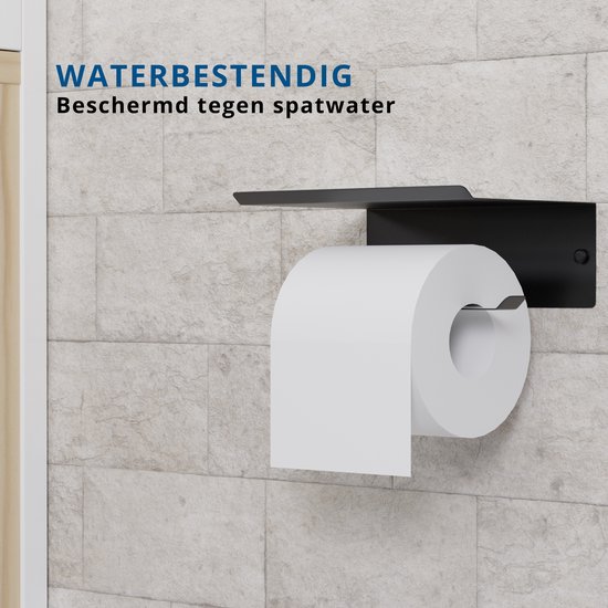 Westerhof Premium Wc Rolhouder Zwart Zonder Boren - Met Plankje - 3M  Plakstrip en... | bol.com