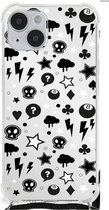 Telefoon Hoesje Geschikt voor iPhone 14 Plus Case met transparante rand Silver Punk