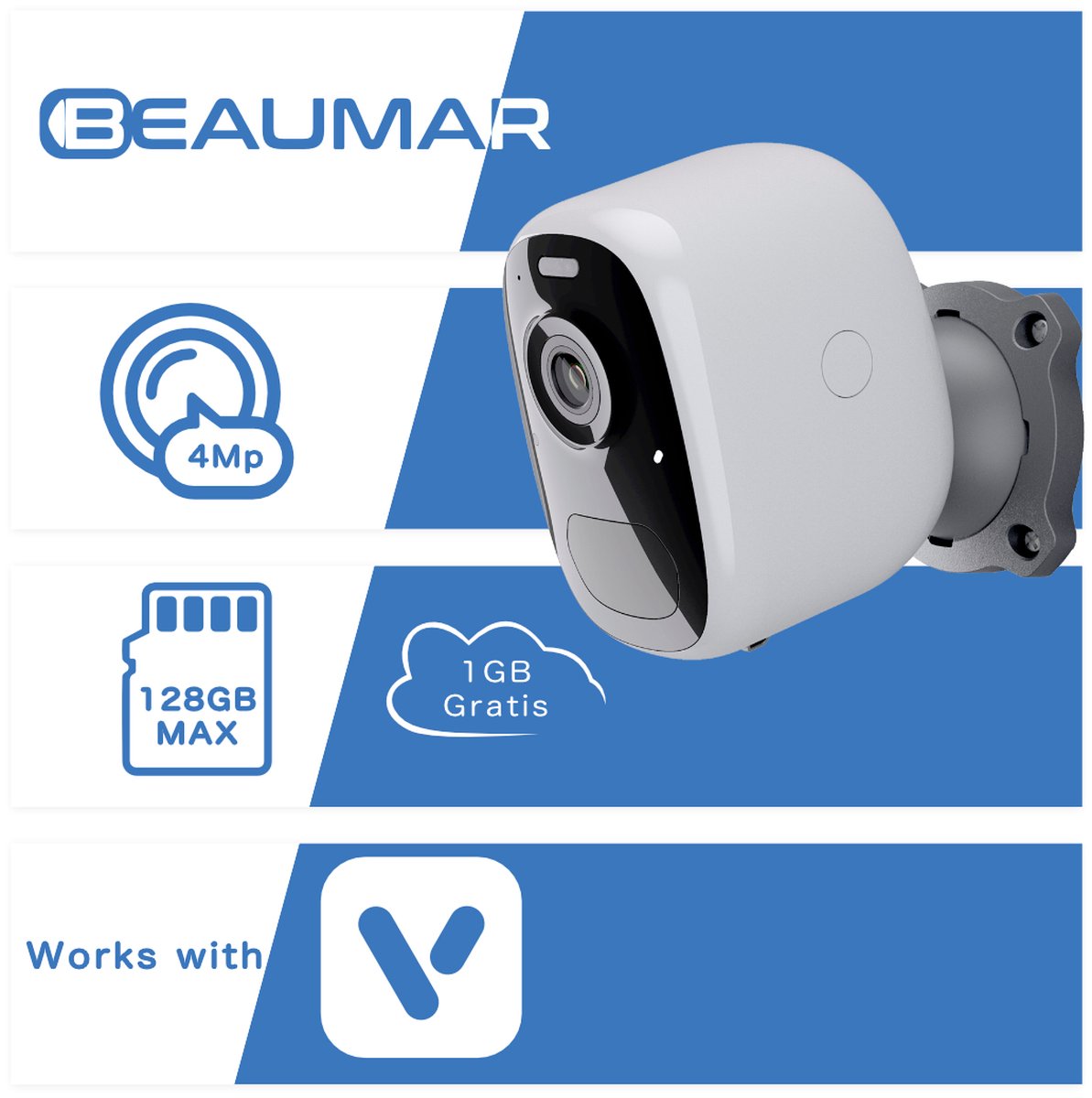 vicohome CG122 outdoorcamera - gratis cloud opslag - accu camera - wifi camera - beveiligingscamera - 3 jaar garantie - camera beveiliging draadloos wifi - 5200mah - eufy