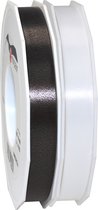 Glorex Hobby/deco luxe cadeau sierlint zwart/wit 1.5 cm x 91 meter