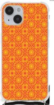 Hoesje ontwerpen Geschikt voor iPhone 14 Plus Telefoon Hoesje met doorzichtige rand Batik Orange