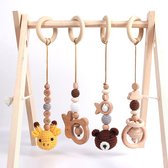 Babygym - inclusief vier speeltjes - Babygym hout - kraamcadeau jongen en meisje - baby cadeau