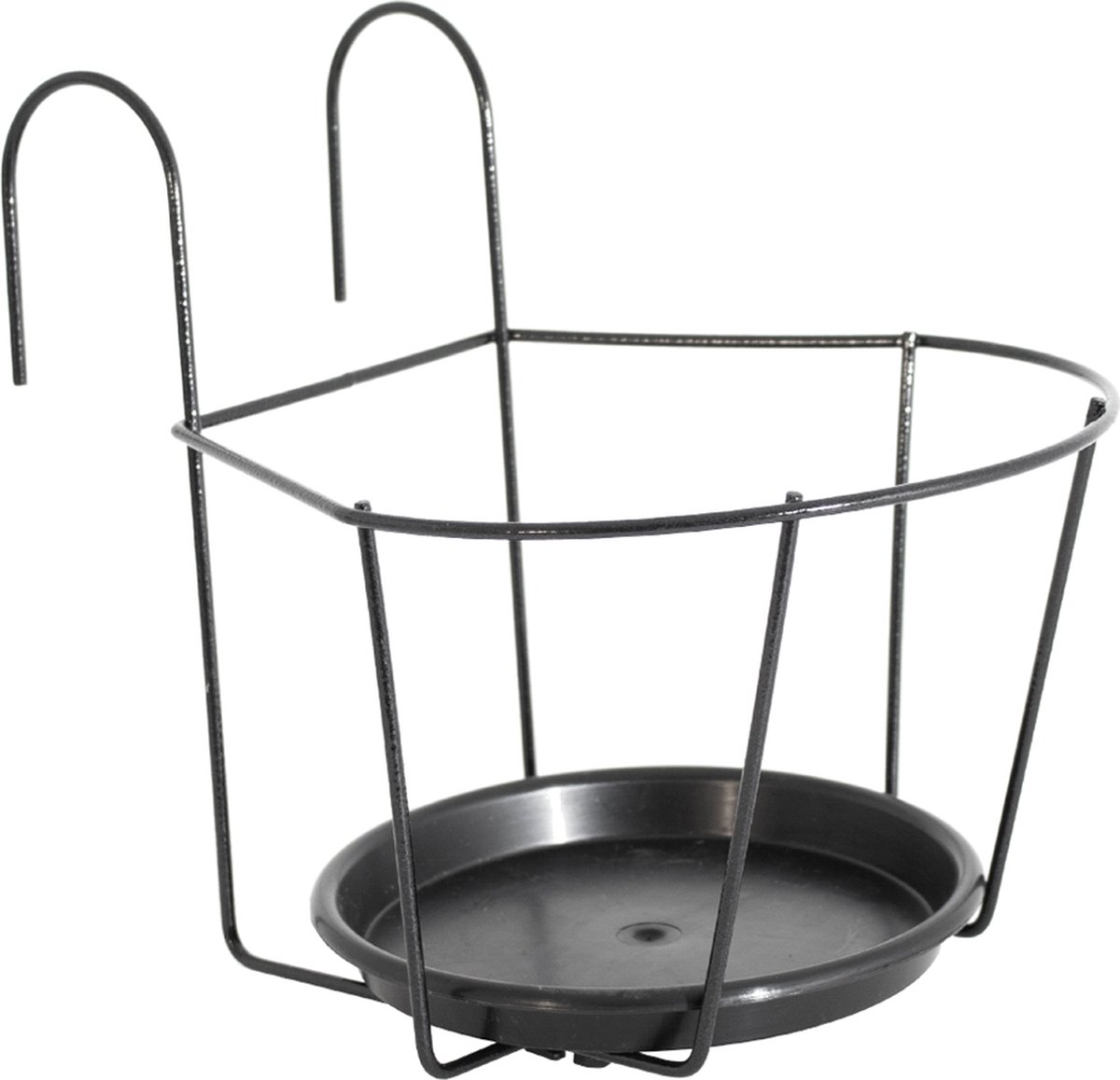 ARTEVASI balkon pannenlap met schotel - 25 x 25 cm - antracietgrijs