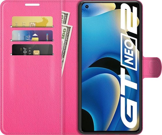 Mobigear Classic Phone Case adapté pour Realme GT Neo 3T Case Bookcase Wallet - Magenta