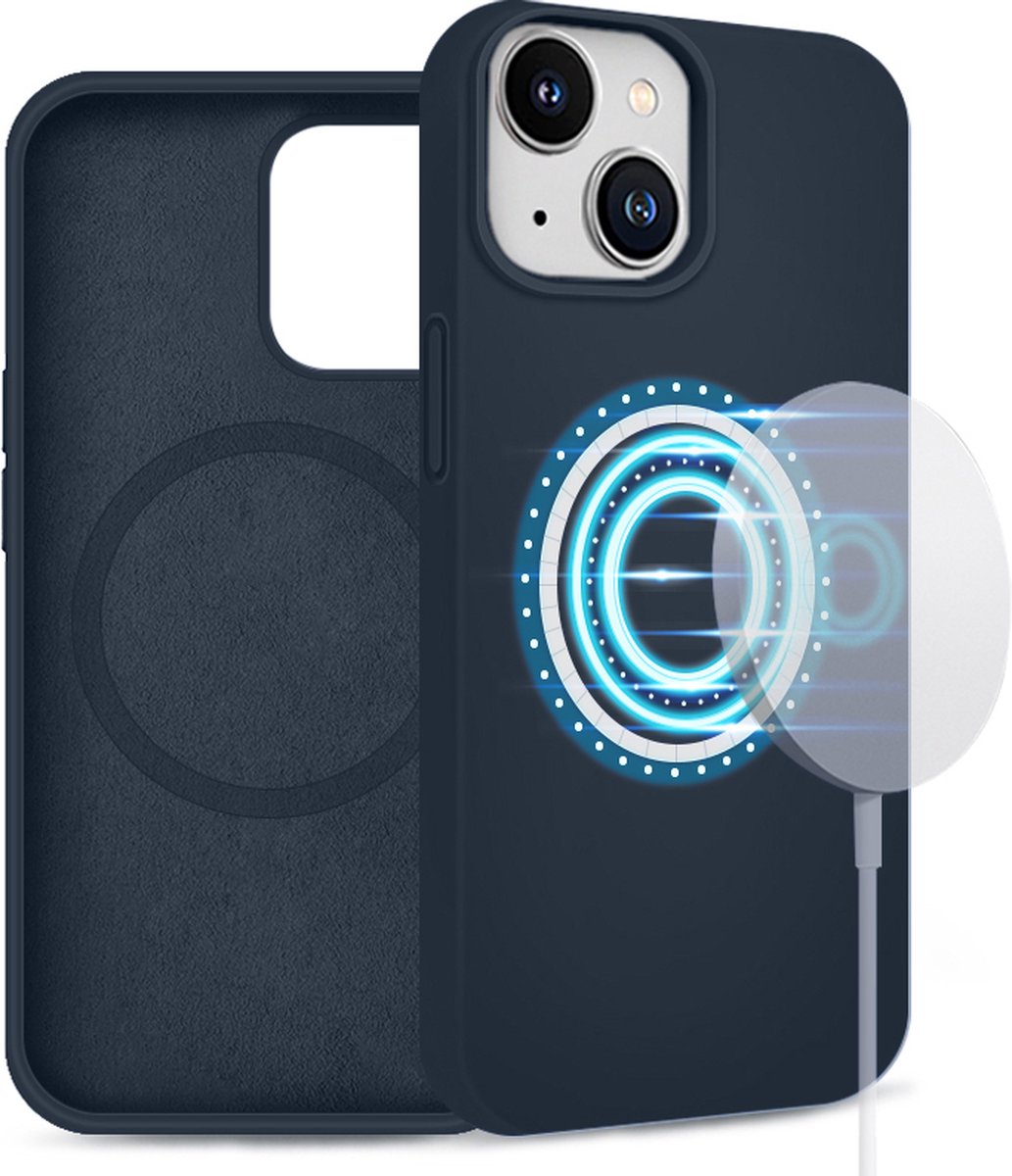 iPhone 13 Siliconen Donker Blauw hoesje geschikt voor MagSafe - 6,1 inch