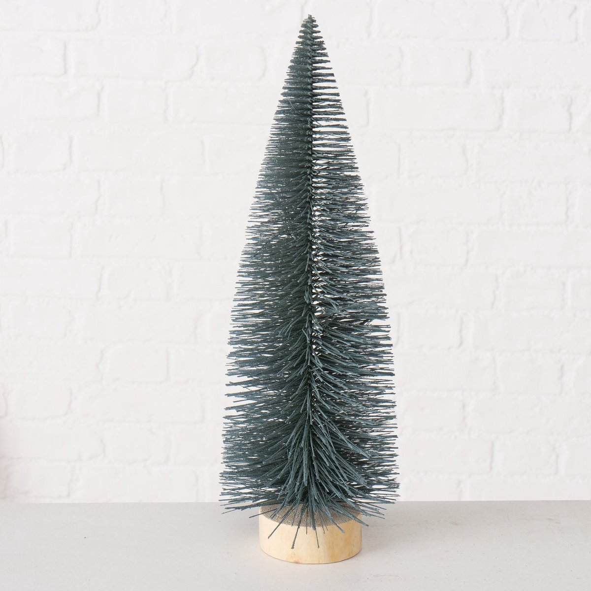 Decoratieve kerstboom groen / grijs. 1 stuk, kleur naar keuze 31x9cm. boltze