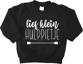 Baby sweater - Klein Lief Hulppietje - Maat 80 - Zwart - 5 December - Sinterklaas - Piet - Kraamcadeau - Cadeau - Babyshower - Zwanger - Geboorte