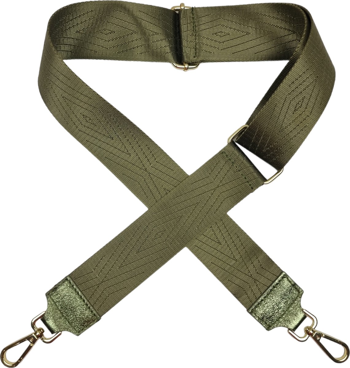 VIQRI - Tashengsels - Tassen - Schouderband - Kwaliteit - Tassen riem - Groen - Glans - Bagstrap verstelbaar - Goud - Verstelbaar - 130 cm