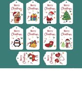 Kerstlabels - Merry Christmas incl. rood / wit touw - Naam Label | Karton - Cadeaulabels - Kerst | Cadeau - Gift Tag - Leuk verpakt - Geschenk - Kado - Versiering - Kerstpakket | DH collection