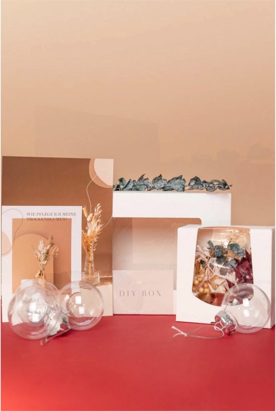 DIY Kerst Box Maak Je Eigen Kerstballen Droogbloemen 4 Stuks
