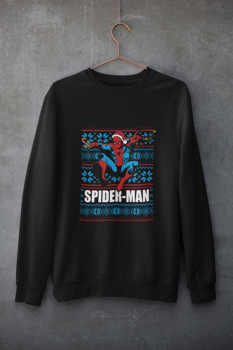 Spiderman Christmas Sweater | Trui | Christmas | Movie | Marvel | Zwart | Maat L