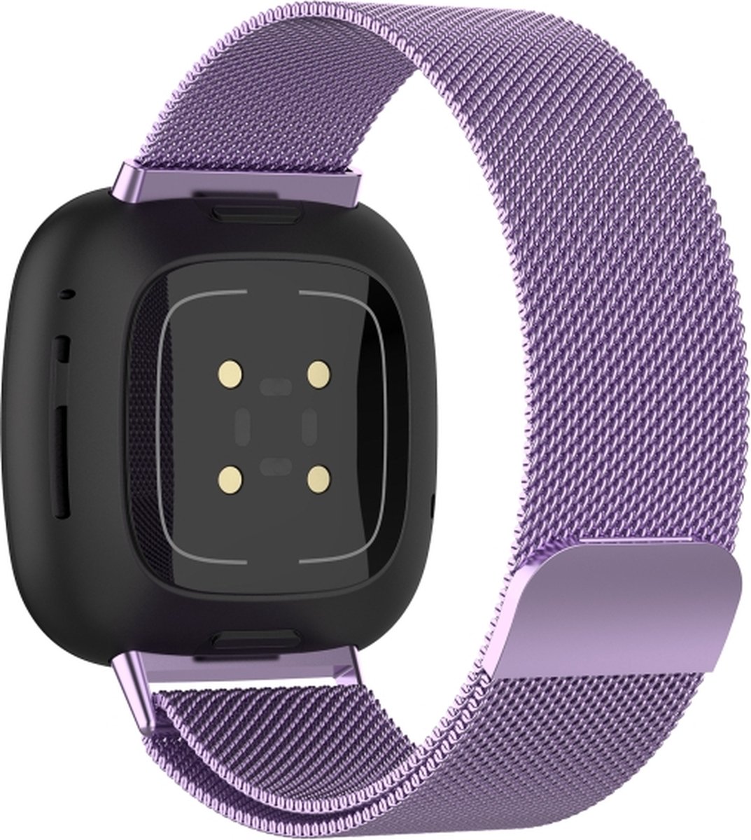 Milanees bandje - geschikt voor Fitbit Versa 3, Versa 4 / Sense - M/L - lila
